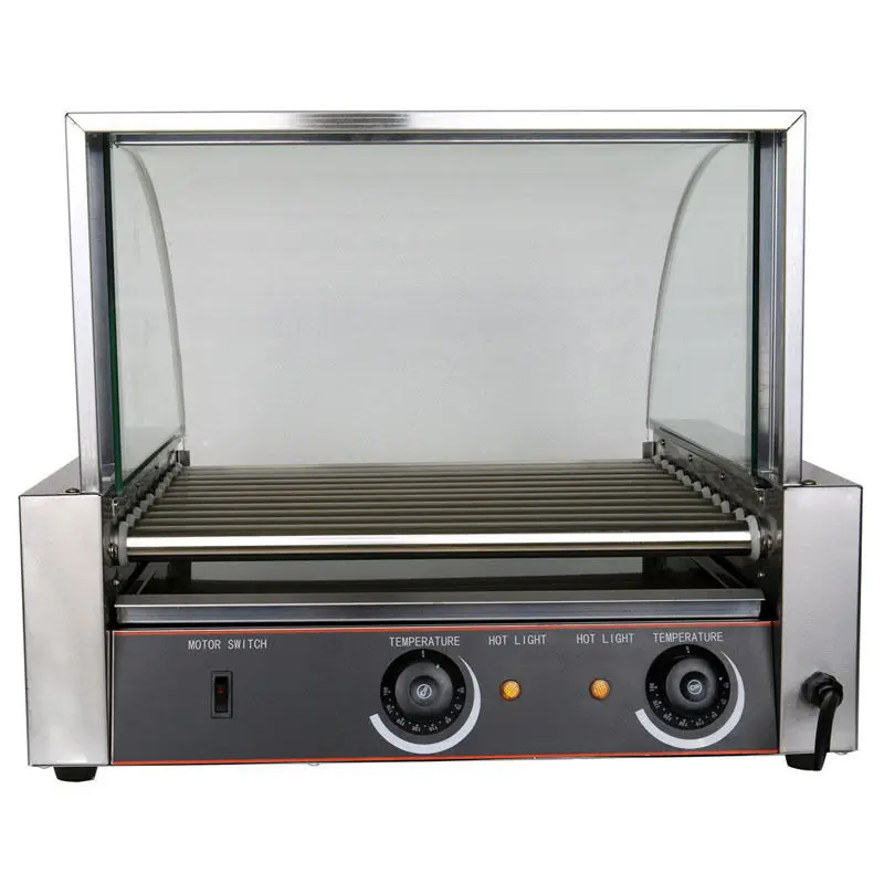 2019 Sale Commercial 2200w 30 Hot Dog 11 Roller Stainless Grill Cooker Machine With Cover