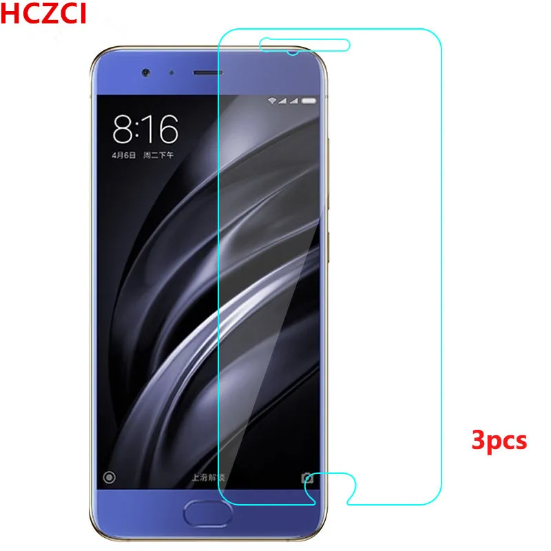 3pcs For Xiaomi Mi 6 Tempered glass 2.5D Arc 9H Hardness scratch HD Screen protective film Transparent Hczci | Мобильные телефоны и