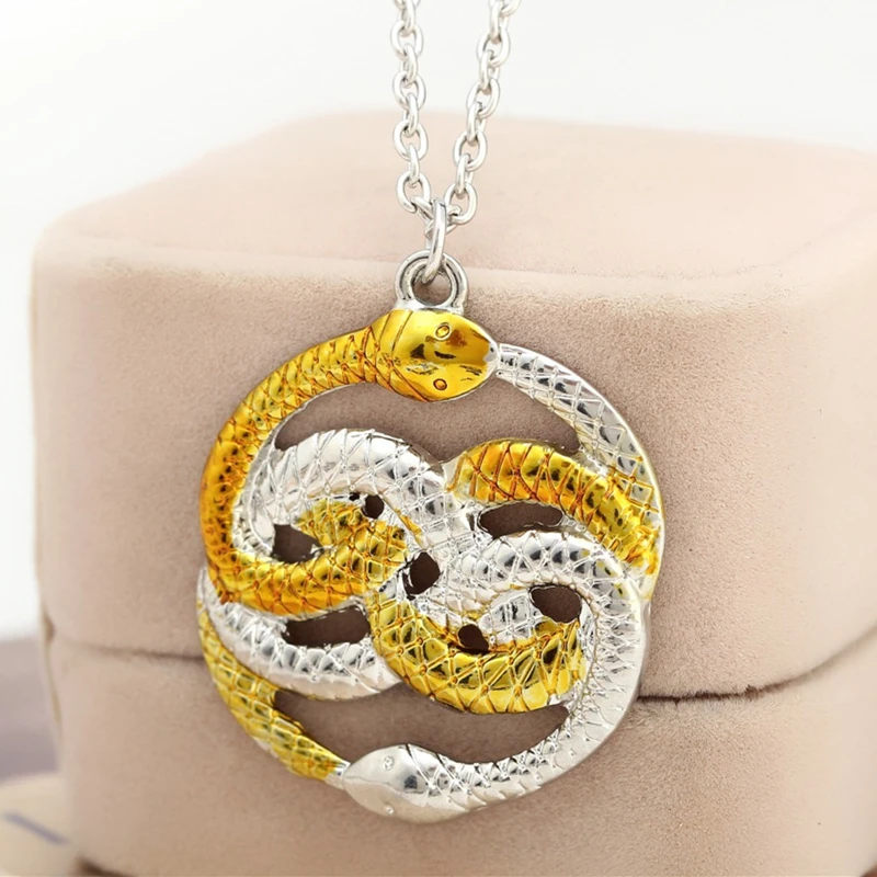 Подвеска со змеями AURYN Ouroboros цепочка с узлом бесконечности амулет золотая