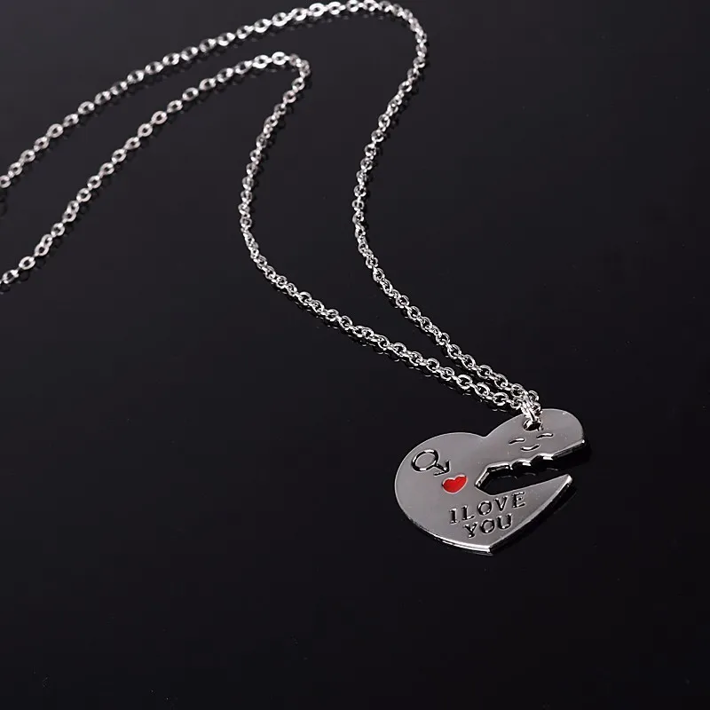 2 шт./компл. романтическая пара ожерелья выгравировать с надписью I Love You Heart &amp