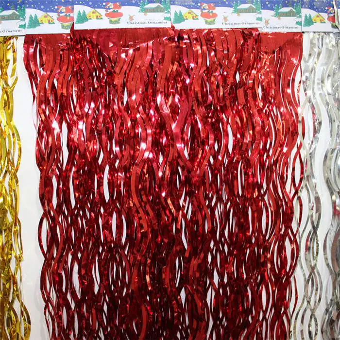 red ANGRLY 15x100 см лента для рождественской елки, баров, праздничная площадка, свадебные украшения, дождь, Подарочная занавеска, свадебные сувениры и подарки, вечерние - Цвет: red