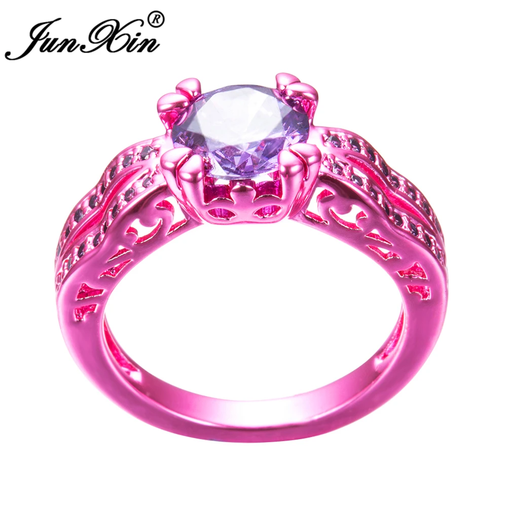 Новинка 2017 модное маленькое фиолетовое круглое женское кольцо JUNXIN для девушек