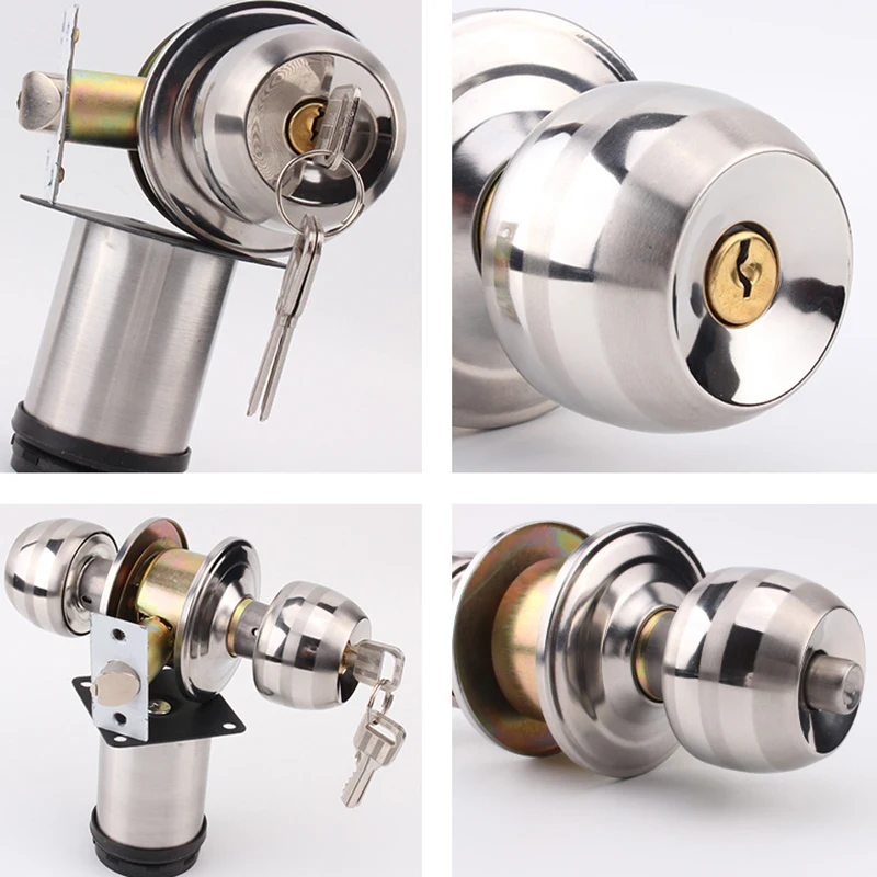 Круглые дверные ручки из нержавеющей стали замок ручка Вход собрать ключи Набор