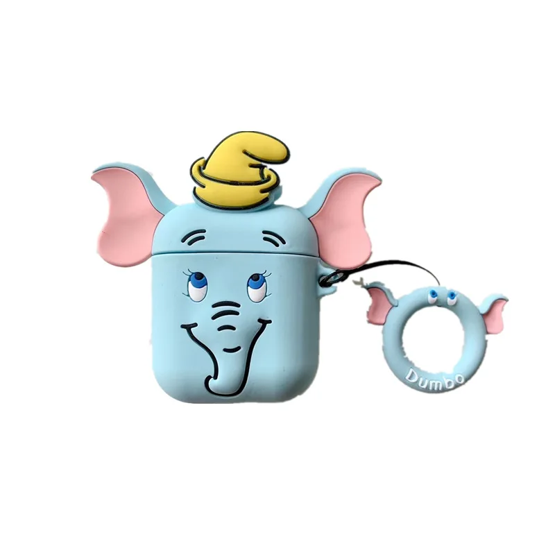 Мультфильм Дамбо кукла-брелок для ключей наушники чехол для Apple Airpods гарнитура коробка интимные Аксессуары Силиконовый