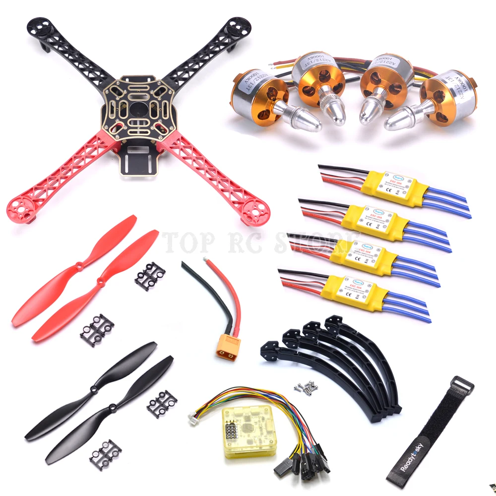 Комплект рамок для ПП F450 CC3D EVO Контроллер полета плата XXD A2212 двигатель 1045 кВ 30A ESC