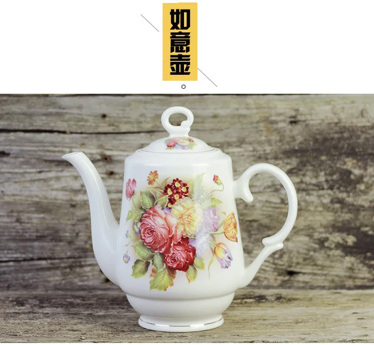 Fashion British Bone China Coffee Pot European Style Afternoon Tea Teaset Ceramic Teapot Coffee Pot Flower Tea Pot Porcelain Pot