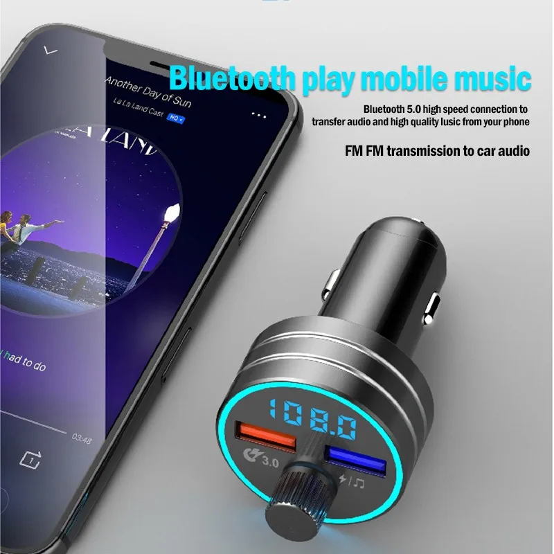 Автомобильный FM передатчик mp3 плеер Bluetooth беспроводной двойной USB мобильный