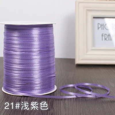 Сатиновая лента для рукоделия и шитья светло синяя 3 мм 25 ярдов|satin ribbon|25 yards satin