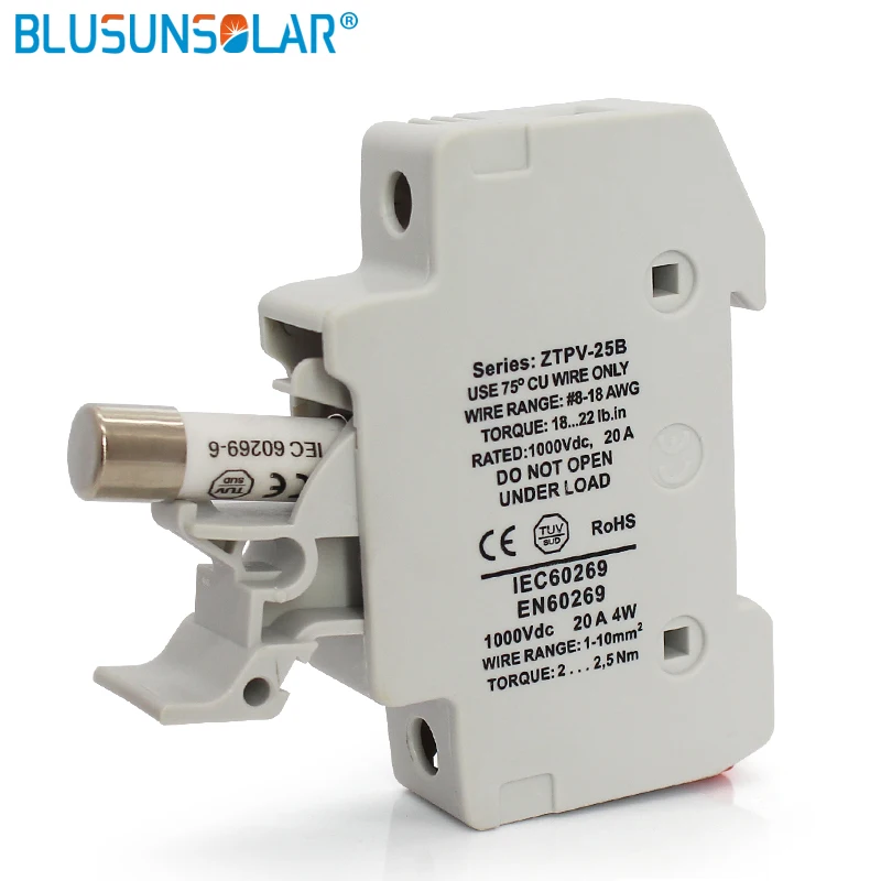 

20 sets lot Solar PV Fuse Holder with PV Solar Fuse 1000VDC 10x38