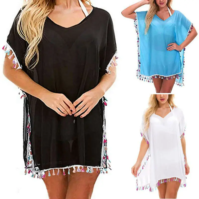 Новинка Хлопковый вязаный купальник Пляжное Платье женское летнее платье