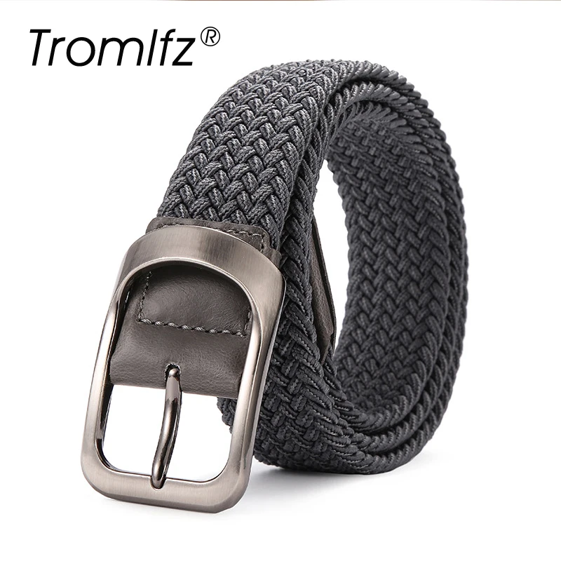 Tromlfz New Woven Stretch Men's Belt Knit Buckle Adjustable Ladies Canvas Casual 10 Colors | Аксессуары для одежды