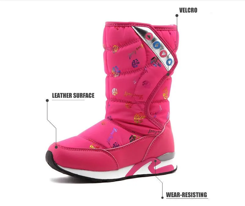Модные зимние ботинки для девочек 2018 детские детская обувь водонепроницаемые