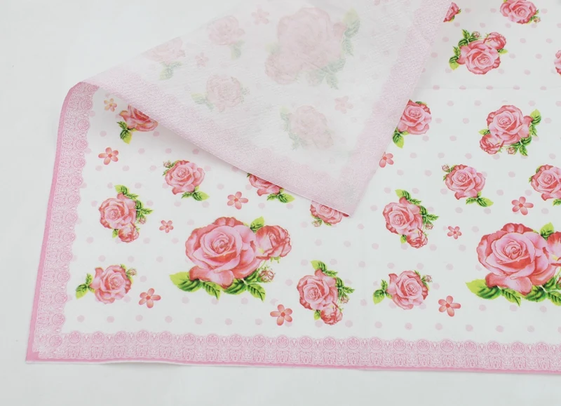 [RainLoong] розовый цветок Бумага салфетки для торжеств и вечерние тканевых салфеток