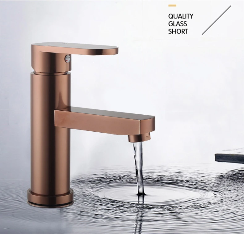 

2 Styles Luxury Single Handle Bathroom Faucet Rose Gold Plated Space aluminum Basin Sink Faucet Copper Mixer Tap