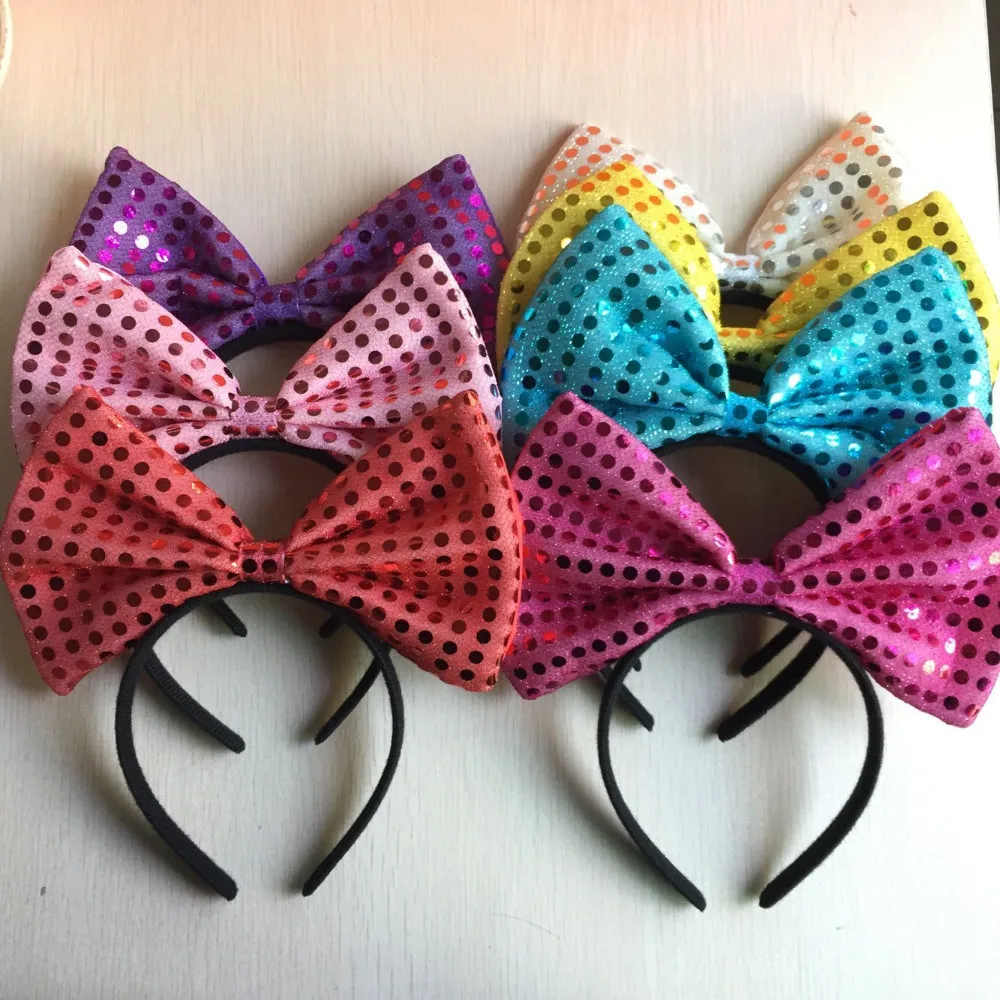 1 шт. Женский бант с пайетками повязка на голову бантом мигающий головной убор
