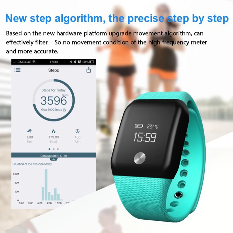 Цифровые Смарт часы водонепроницаемые OLED сенсорный экран силиконовый ремешок