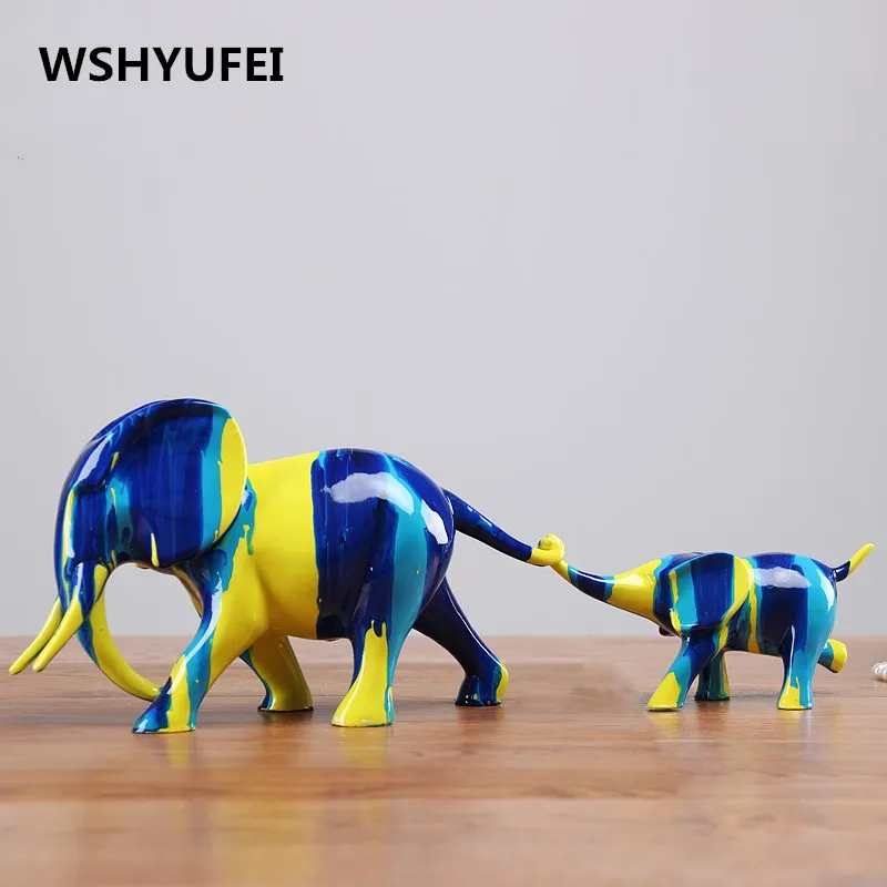WSHYUFEI смола Многоцветный слон украшение дома Рождественские подарки офисное