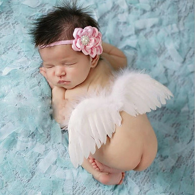 Милый реквизит для фотосессии новорожденных малышей комплект с крыльями ангела