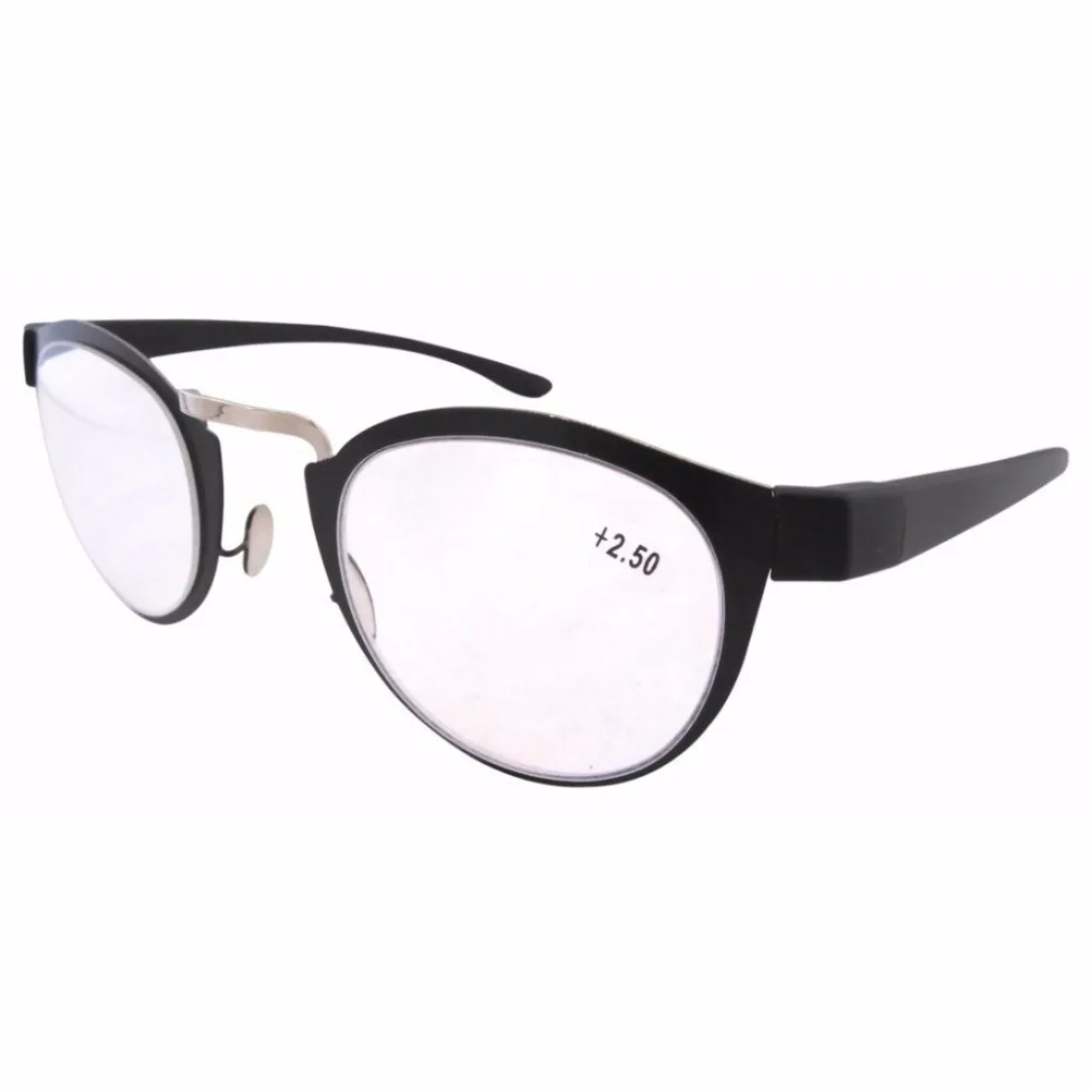 R11042 черный серебро Нержавеющая сталь Рамки обода мост Пластик руки Очки для