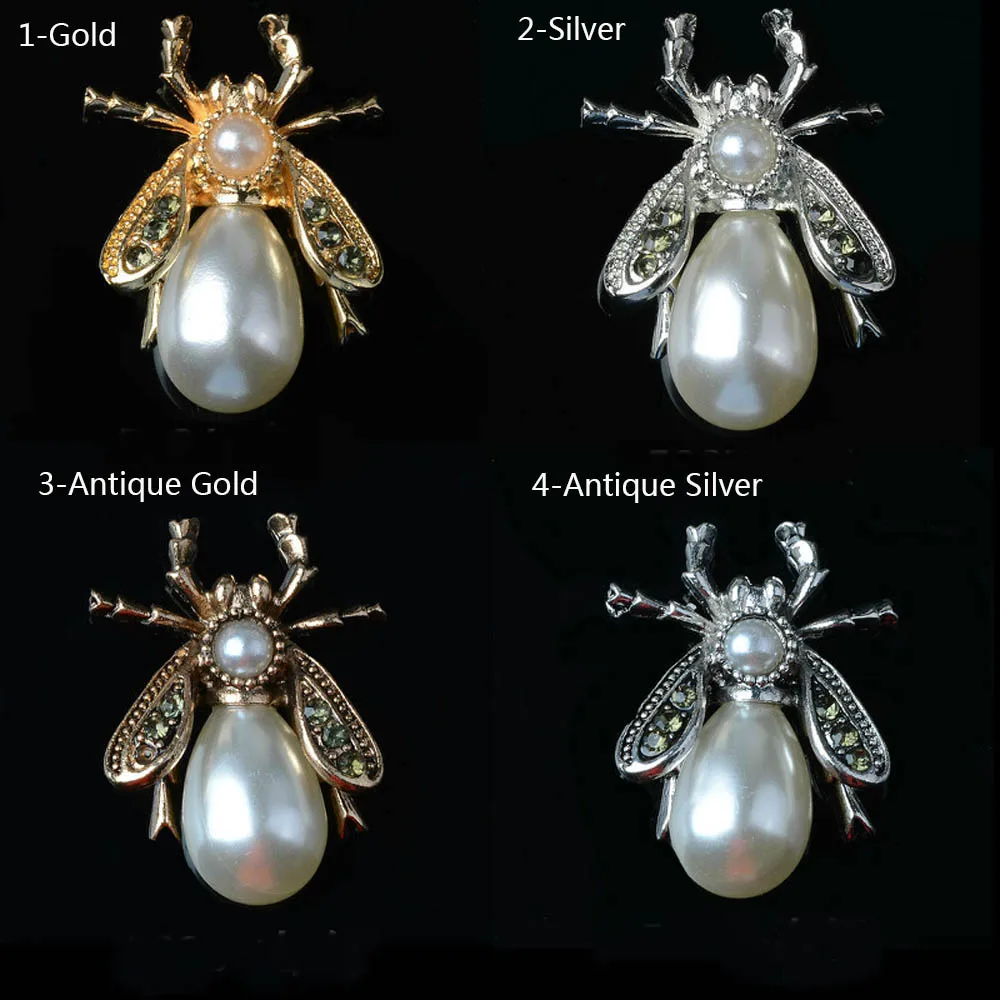 2 шт./лот вышивка стразами насекомые пчела пряжки стразы кнопки брошь булавка