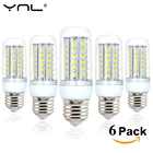 6 шт YNL Светодиодная лампа E27 220V 24 36 48 56 69 светодиодный s SMD5730 Bombillas lamparas Lampada de светодиодный светильник лампочки с ампулой Light ing