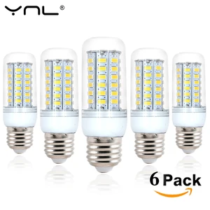 6 шт YNL Светодиодная лампа E27 220V 24 36 48 56 69 светодиодный s SMD5730 Bombillas lamparas Lampada de светодиодный светильник лампочки с ампулой Light ing