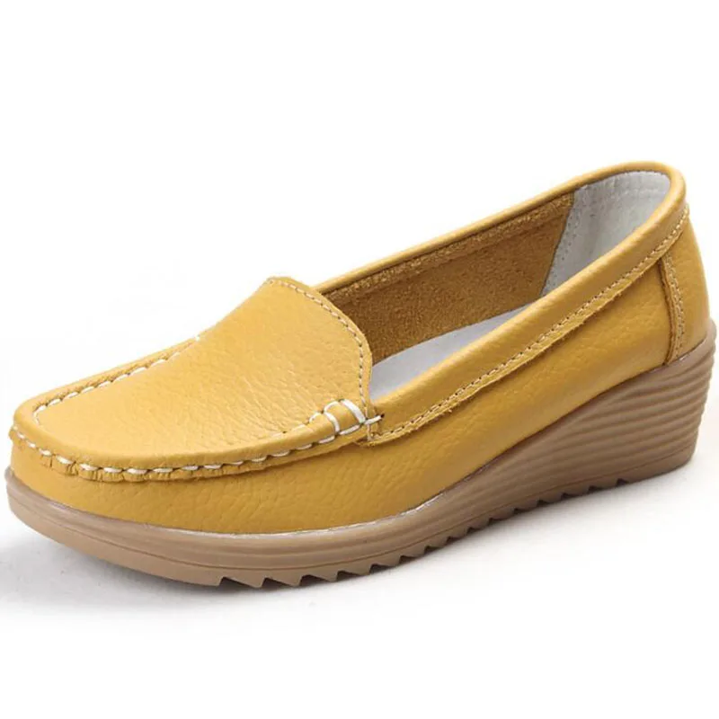 Новинка 2018 года нескользящая обувь кожаная женская удобная на плоской подошве