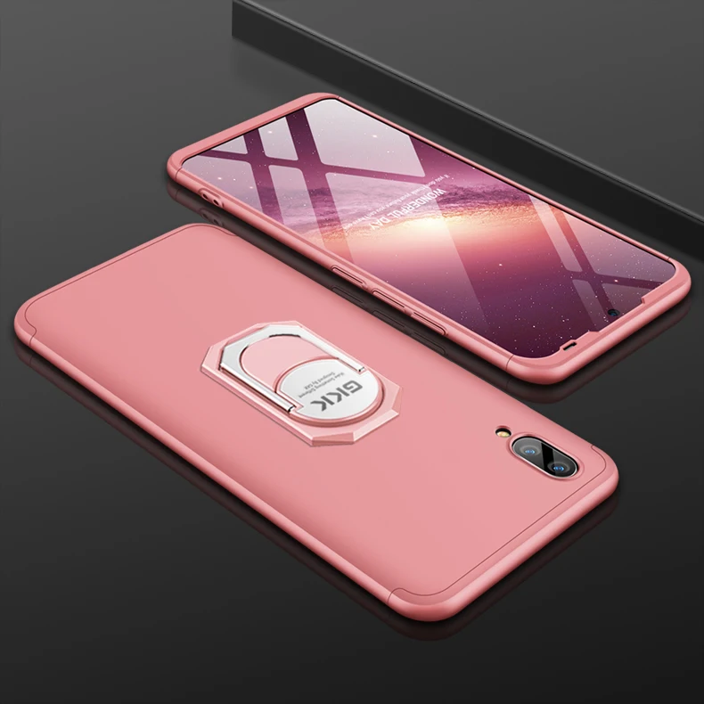 Чехол для VIVO Y91c, роскошный чехол, 3 в 1, полное защитное кольцо, магнитный держатель, ударопрочный корпус для VIVO Y91i Y93s, чехол