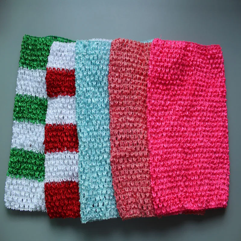 Оптовая 9 дюймов Туту вязаный крючком Топ Девочки стрейч Цветной повязка 34 Цвета