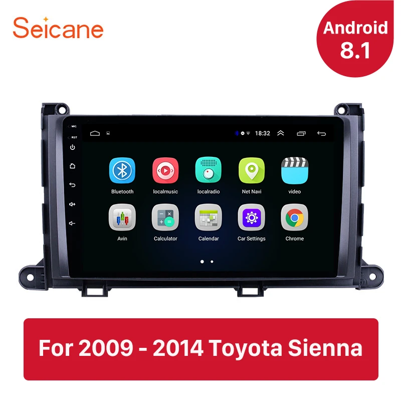 Seicane Android 8 1 2Din 9 дюймов автомобильное стерео радио GPS навигатор плеер для Toyota Sienna