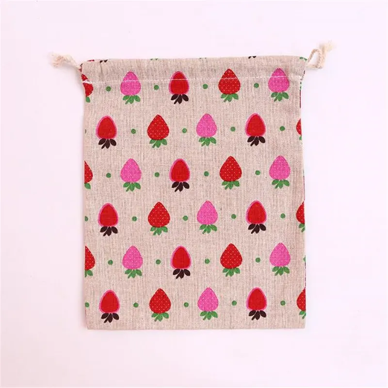 Strawberry Ручная работа, хлопковая льняная косметическая сумка, посылка для хранения, сумка для путешествий, женская маленькая косметичка, сумочка, подарочная сумочка - Цвет: Strawberry