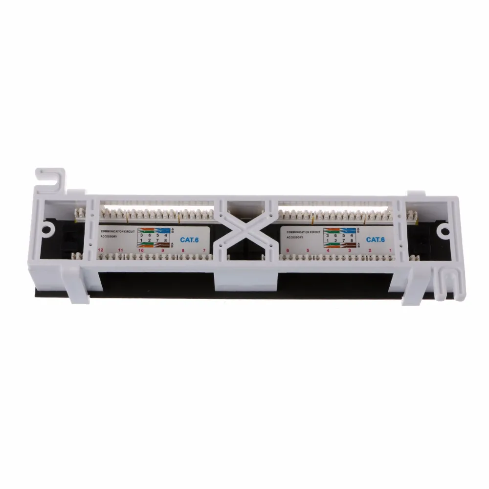 Сетевой адаптер с 12 портами Ethernet LAN патч-панель CAT6 RJ45 сетевое настенное крепление