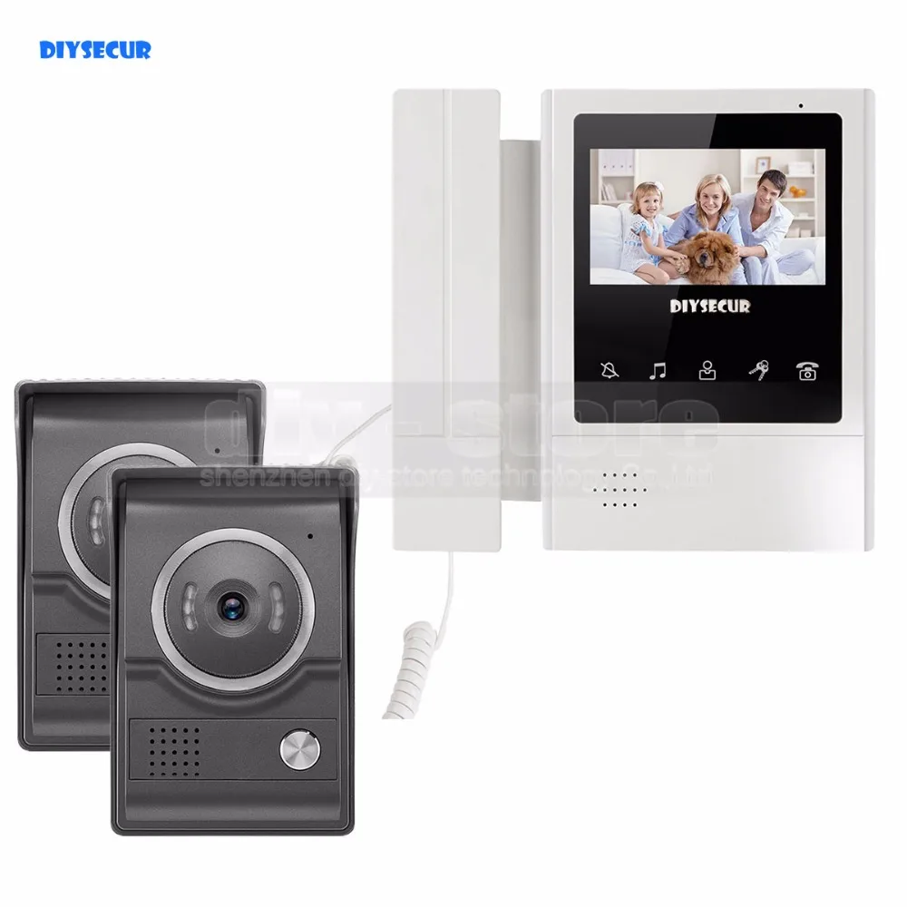 DIYSECUR 4 3 дюймов ручной видеодомофон видео домофон водонепроницаемый 700TV Line IR