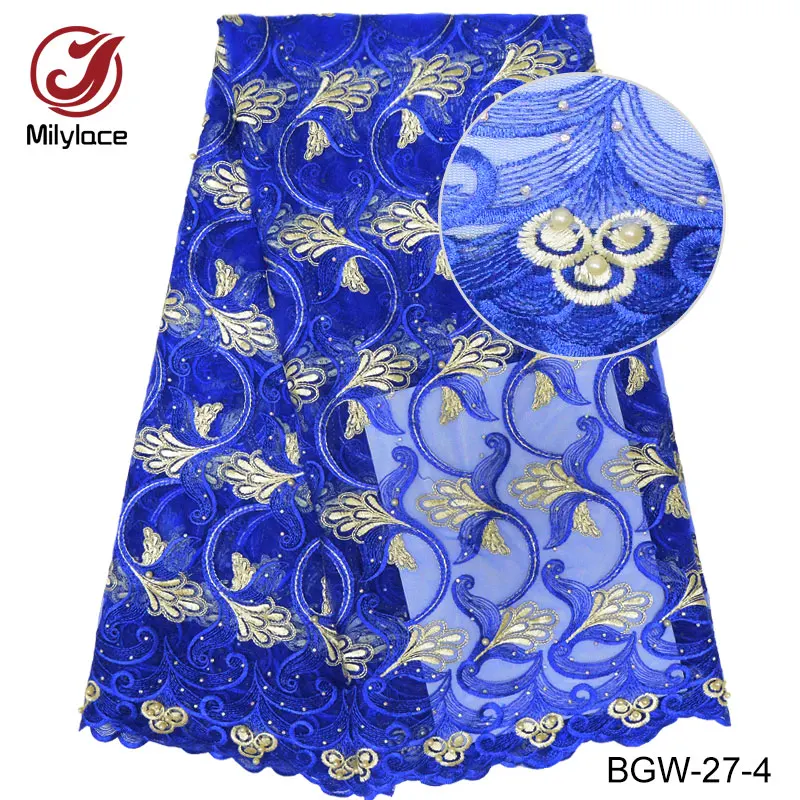 African lace fabric rhinestones french embroidery tulle bridal wedding/party dress BGW-27 | Дом и сад