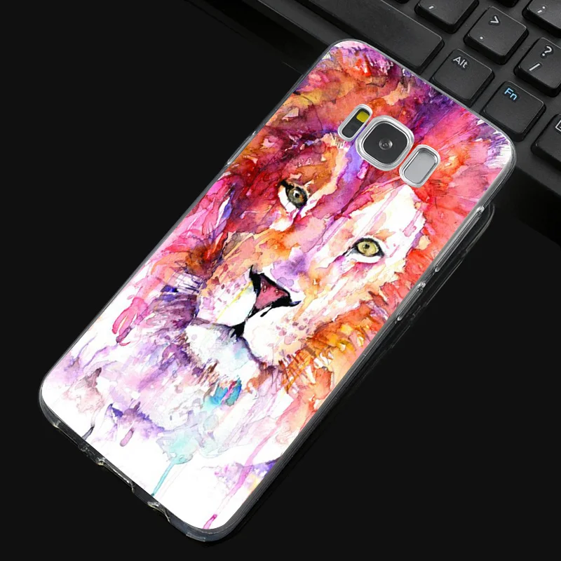 DREAMFOX N224 The Lion Soft TPU Silicone Cover For Samsung Galaxy Note S 3 4 5 6 7 8 9 Edge Plus Grand Prime Case |