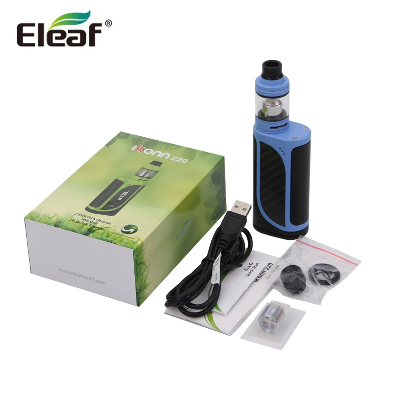 100% оригинальный набор Eleaf iKonn 220 VW TC 220W бокс-мод с атомайзером ELLO 2 мл/4 мл |