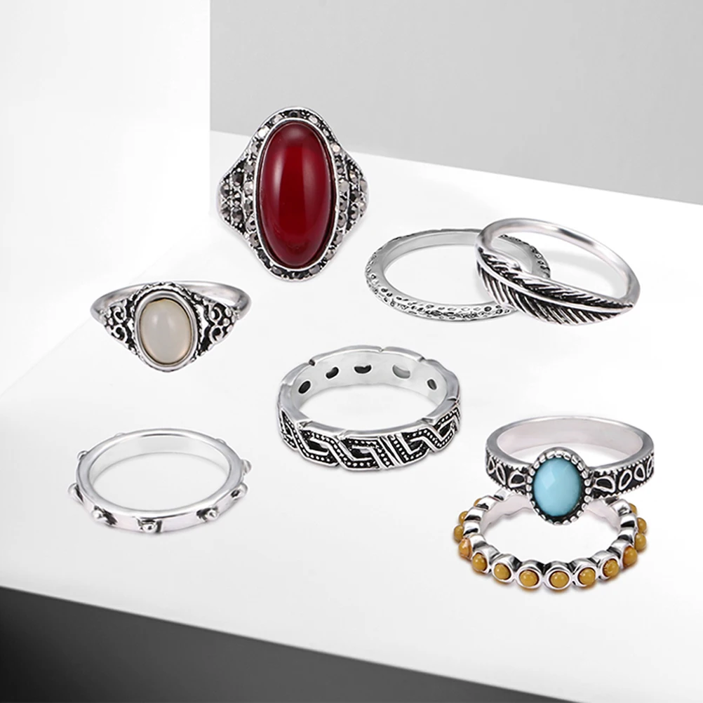 8 шт. женское и мужское античное кольцо в индийском стиле набор готическое панк