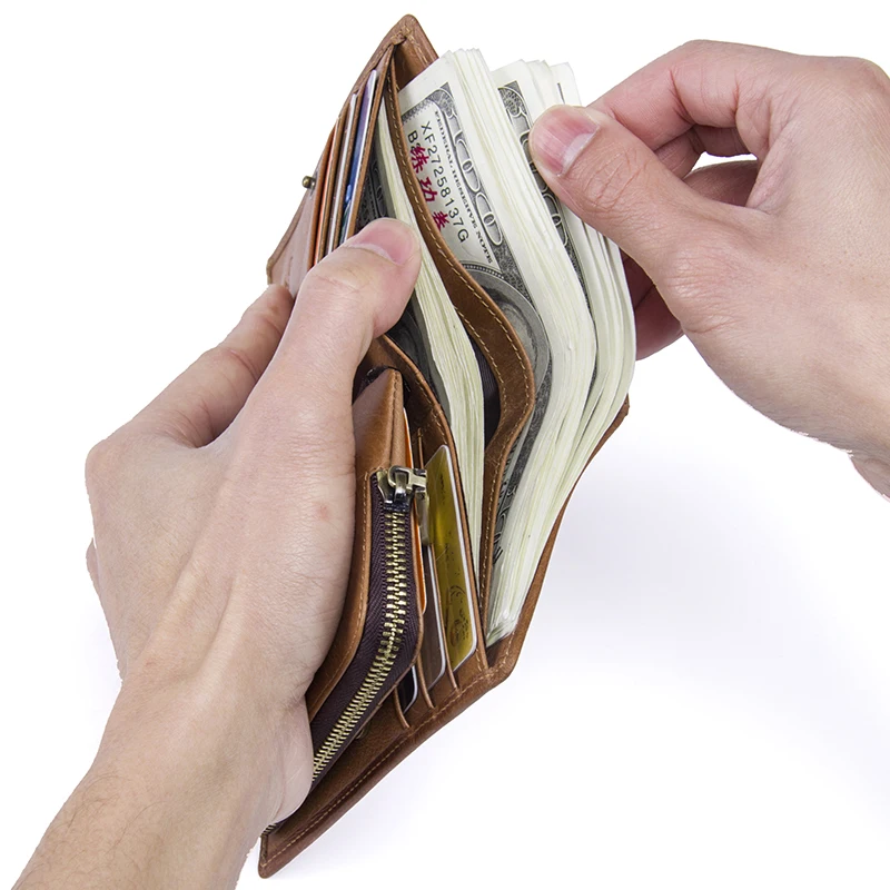 Мужские кошельки из натуральной кожи мужской бумажник воловьей винтажный