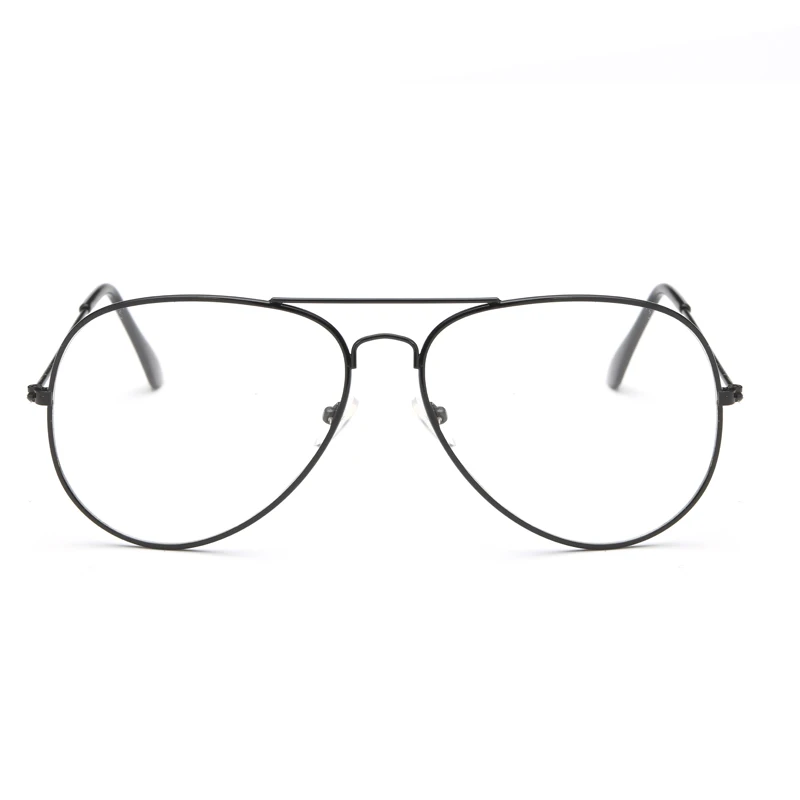 Мода Пилот очки кадр равнине Для женщин мужчин Винтаж абсолютно ясно Nerd сплава