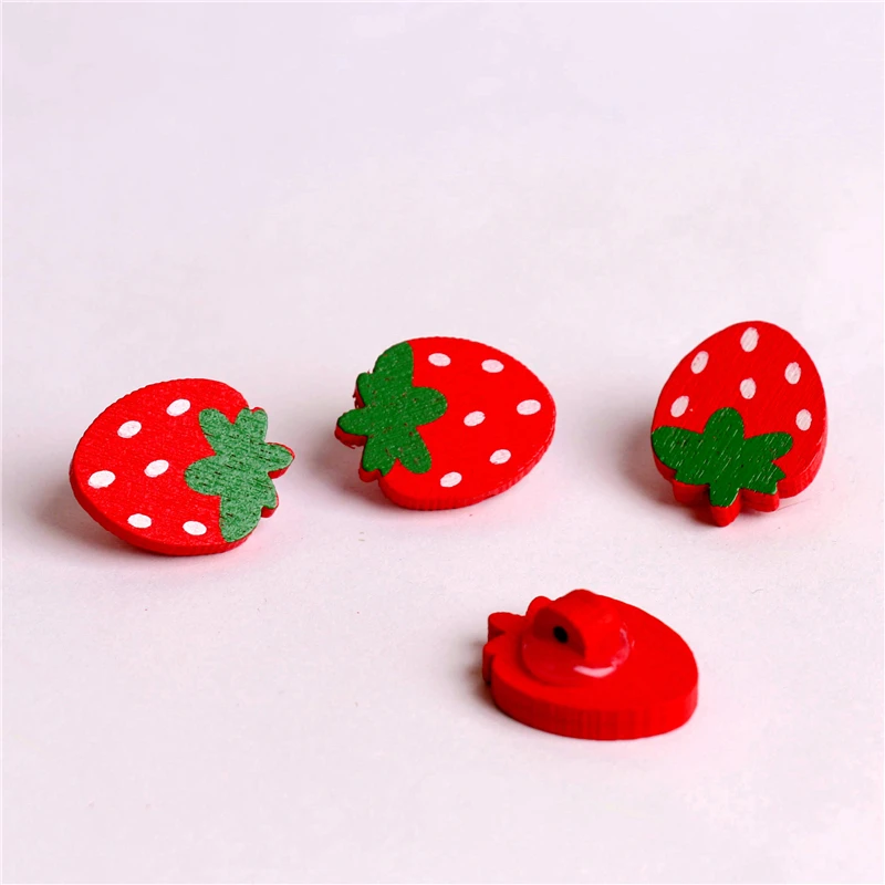 50 шт. деревянные пуговицы в виде ягоды 22 х17 мм|accessories for sewing|strawberry buttonsbuttons wood |