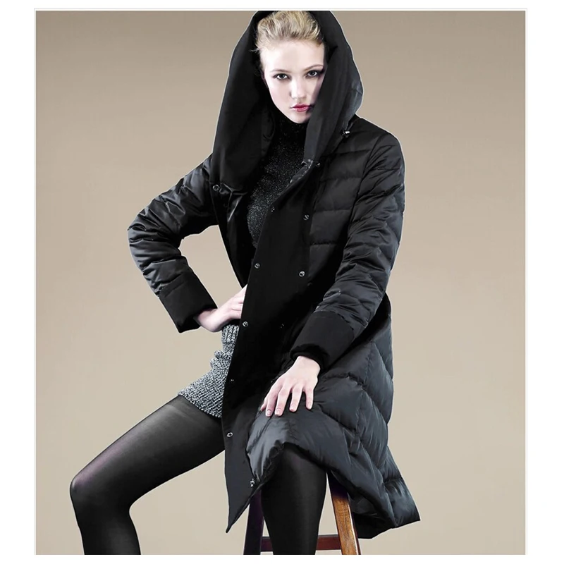 Высокое качество зимняя куртка женская теплая толстая белая пуховая парка