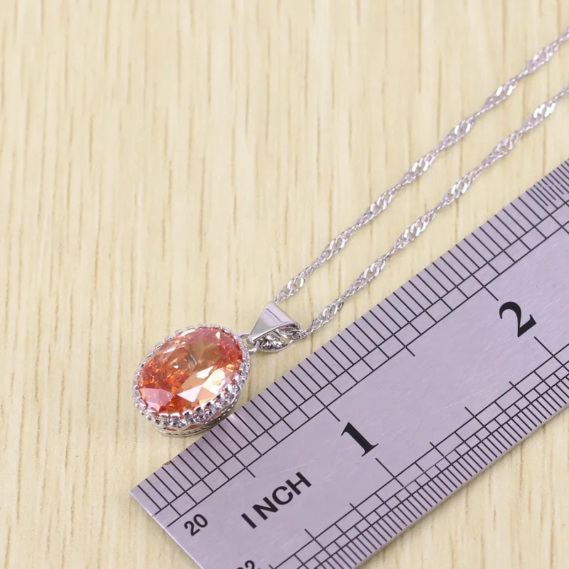 Сверкающие оранжевый Morganite Браслеты Ювелирные наборы для Для женщин ангельский