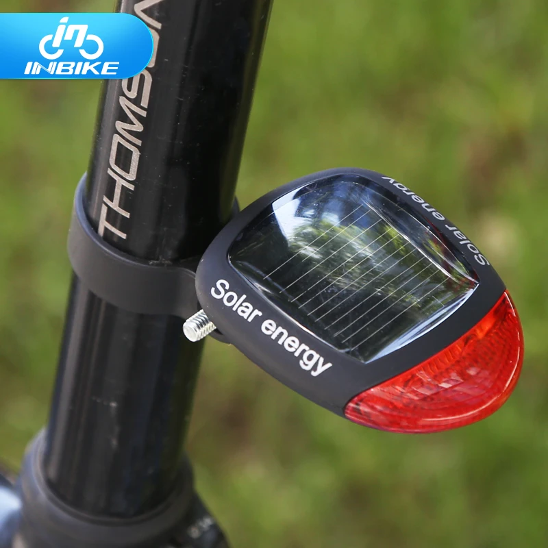 Светодиодные велосипедные фонари INBIKE задние на солнечной батарее ночные