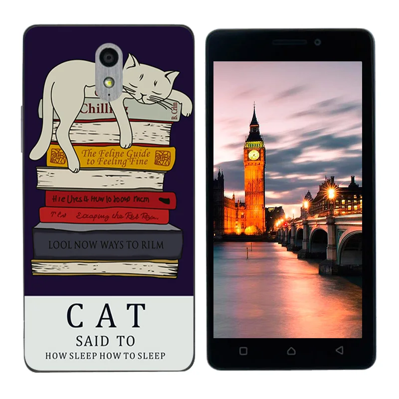 for Lenovo Vibe P1 M Silicon Painted High Quality Cat Landscape Printing TPU Back Case P1M Phone Cover Capa |
