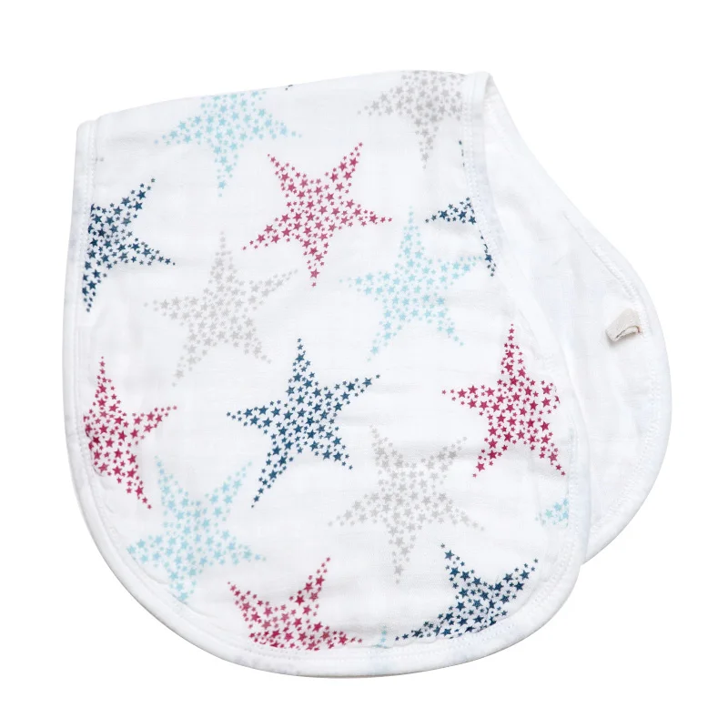 colorful stars Muslinlife 1 в упаковке бамбуковые хлопковые муслиновые Нескользящие классические борфы, нетоксичные защитные бороданые нагрудники для новорожденных 6 слоев толщиной - Цвет: colorful stars