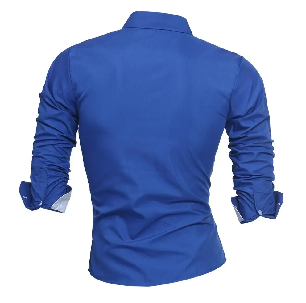 Новый 2018 осень с длинным рукавом Для мужчин рубашка модные тонкие Рубашка