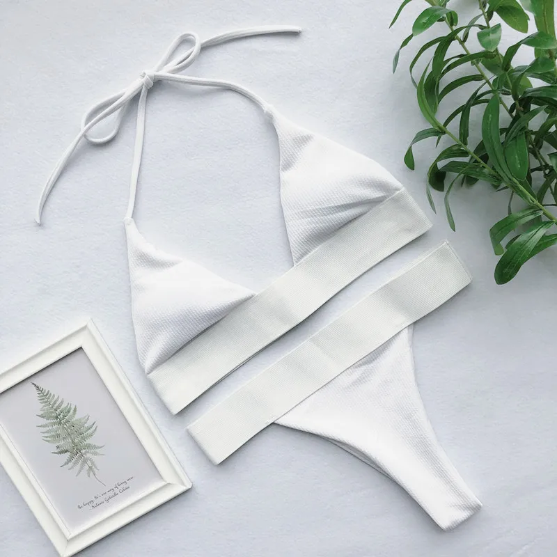 Сексуальный купальник-бикини ребристый бразильский купальник женский с