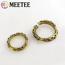 Meetee 2 шт. 23/28 мм латунные узор брелок круглая подвеска пряжки DIY
