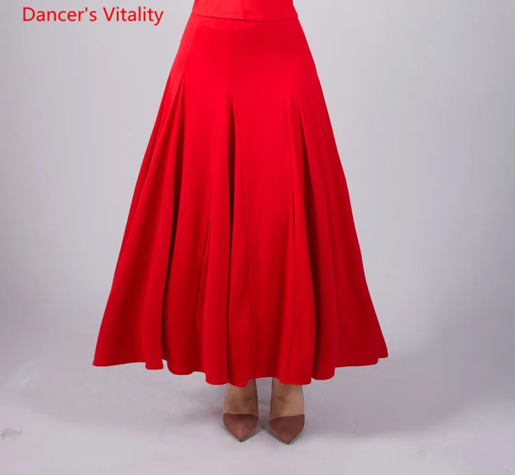 

Женская юбка для бальных танцев, квадратные тренировочные костюмы с высокой талией, большая юбка для танцев, латинский вальс, танго, одежда ...
