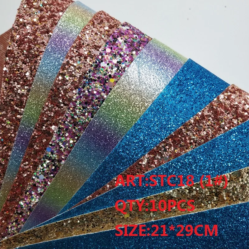Прозрачный запас 1 комплект (10 шт.) 21X29 см Alisa Glitter Cuero Sintetico Leather для